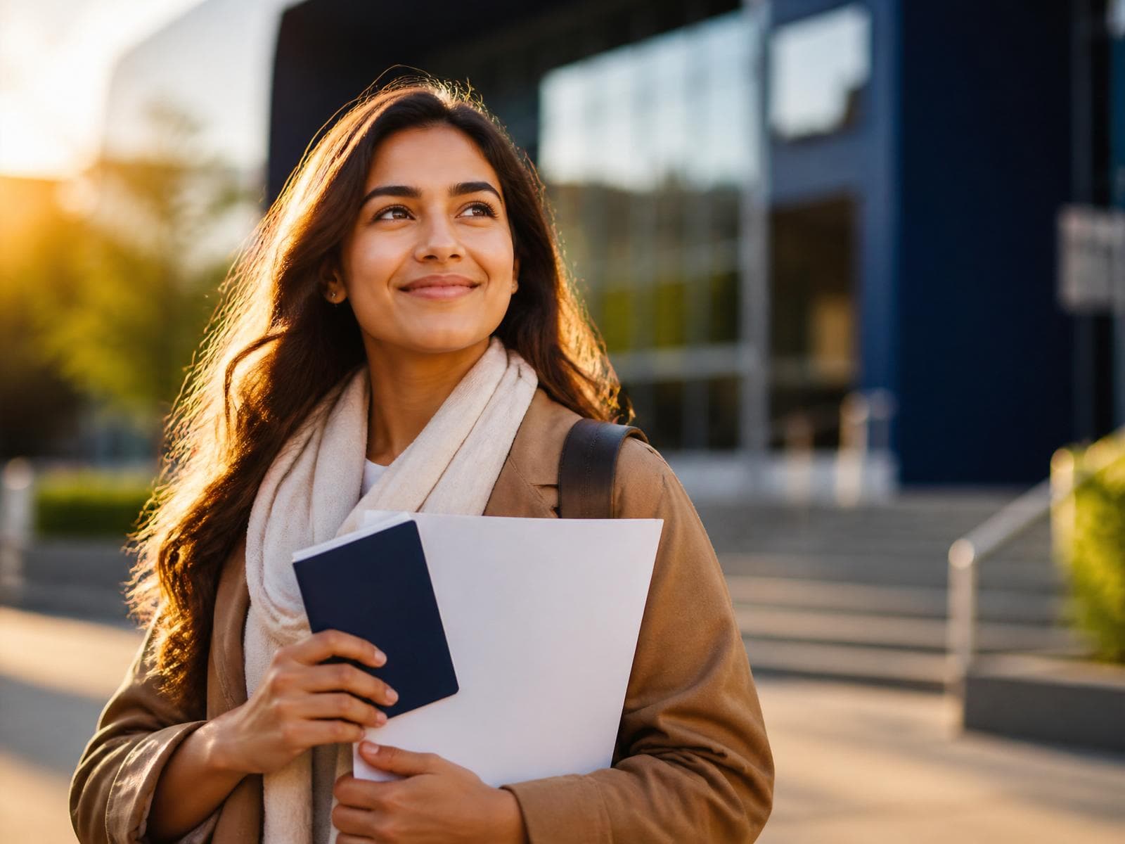 Student holding passport